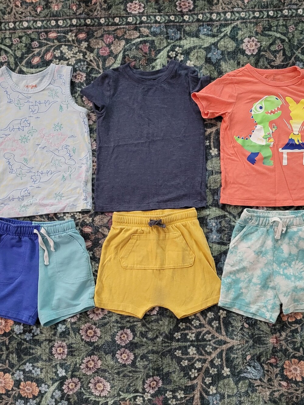 Toddler 6-Piece Summer Outfit Set - Colorful Shorts & Tees